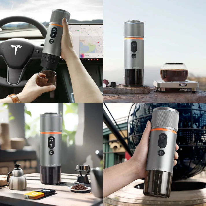 Cafetera Portátil de 12V para Viaje - Verde Bosque