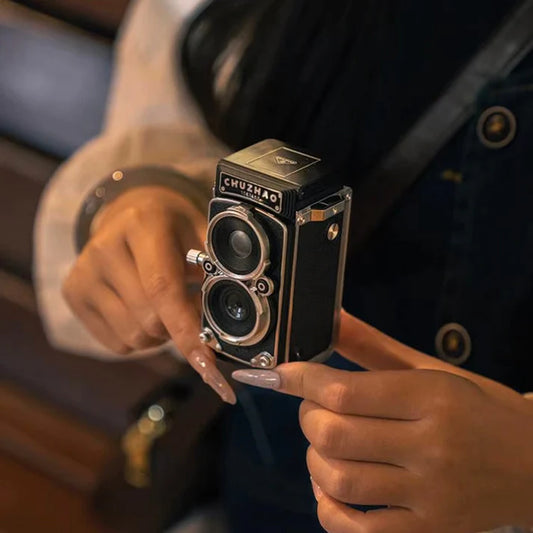 CHUZHAO Cámara Digital Retro Mini - Estilo TLR Vintage