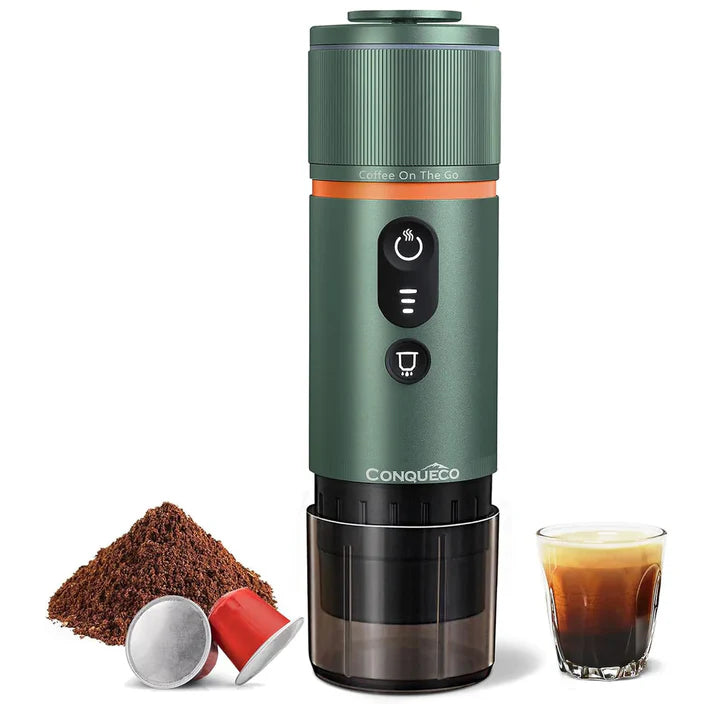 Cafetera Portátil de 12V para Viaje - Verde Bosque